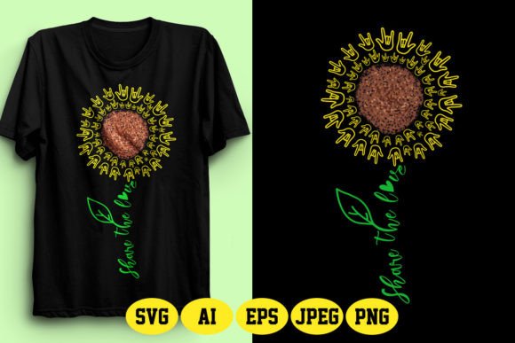 ASL Share the Love in Sunflower Design 4: A Creative Asset
