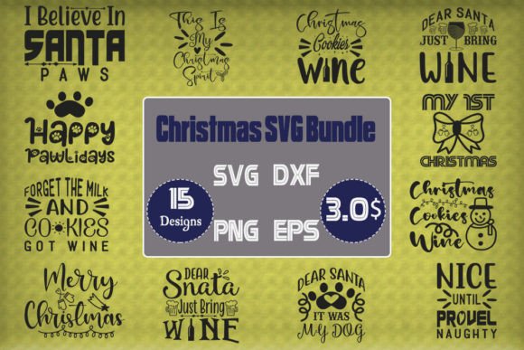 Christmas 2 SVG Design Bundle: 15 Festive Vector Assets
