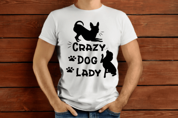 Crazy Dog Lady Creative T-shirt Design: A Graphic Designer's Asset