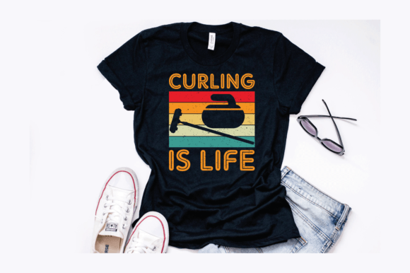 Curling Athlete Essential Design: A Creative Asset for Dynamic Projects