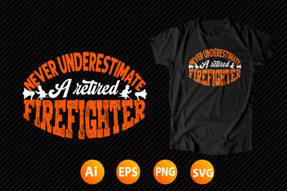 Firefighter T-shirt Design 08: Bold Typography for Tribute