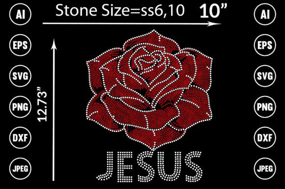 Jesus and Flower Rhinestone Design: A Sparkling Asset for Faith-Based Branding