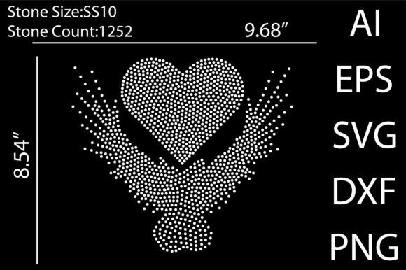Love Wings Rhinestone Templates Design: A Creative Asset