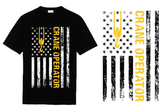 Patriotic Crane Operator Graphic Design: A Symbol of Strength