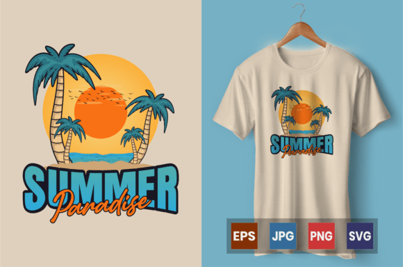 Summer Paradise T-shirt Design: A Visual Escape