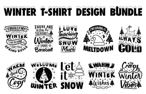 Winter T-Shirt Design Bundle: Creative Assets for Seasonal Branding